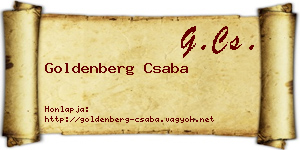 Goldenberg Csaba névjegykártya